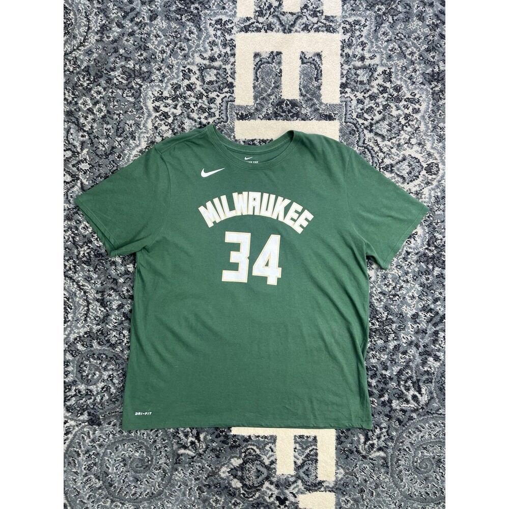 Giannis Antetokounmpo — Milwaukee Bucks Nike Dri-Fit Jersey Shirt — Men’s 2XL